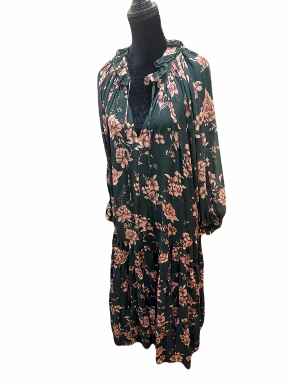 Free People Feeling Groovy Maxi Dress- Forest Floral Small boho flowy SOLD OUT S - Picture 6 of 11